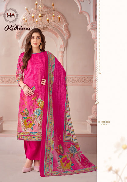 Ridhima Harshit Fashion Pure Zam Pant Style Suits Exporter