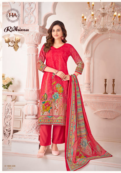 Ridhima Harshit Fashion Pure Zam Pant Style Suits Exporter