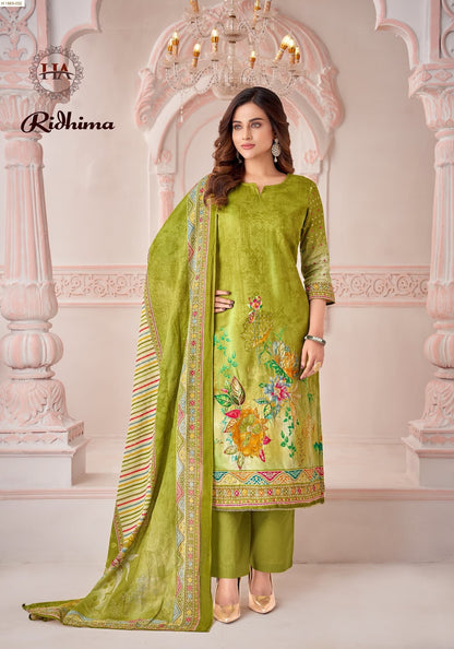 Ridhima Harshit Fashion Pure Zam Pant Style Suits Exporter