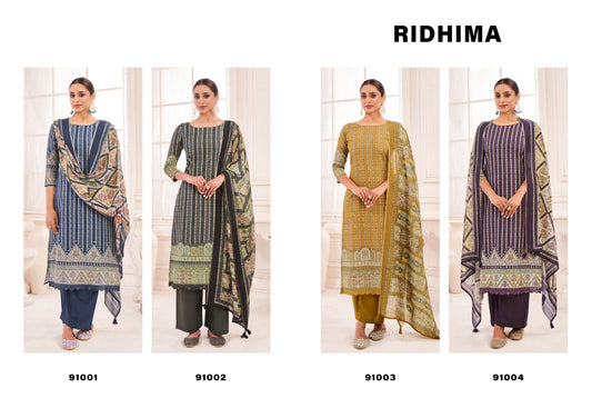Ridhima Kesar Cambric Pant Style Suits Wholesaler