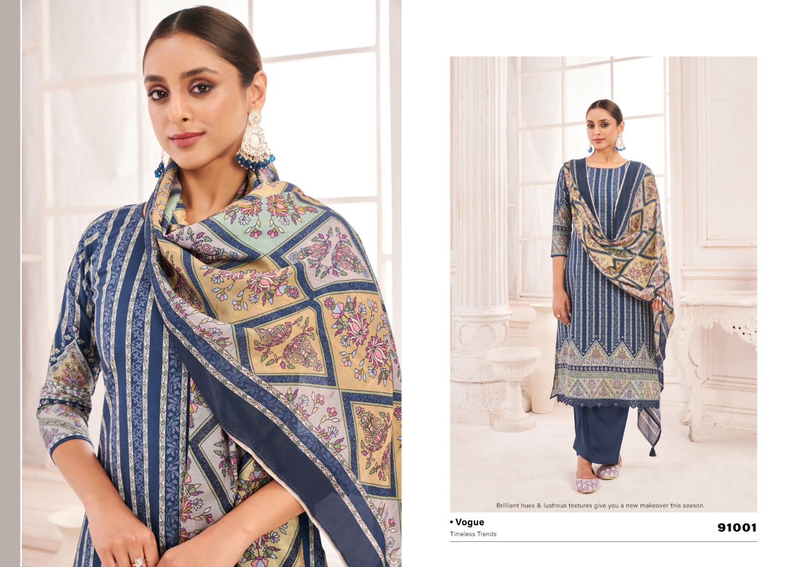 Ridhima Kesar Cambric Pant Style Suits Wholesaler