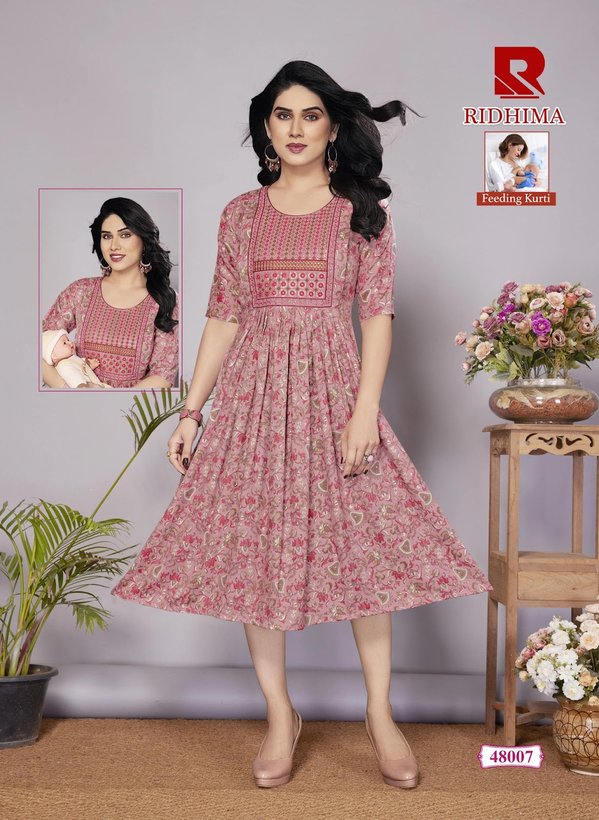 Ridhima Raashi Capsule Feeding Kurtis Supplier