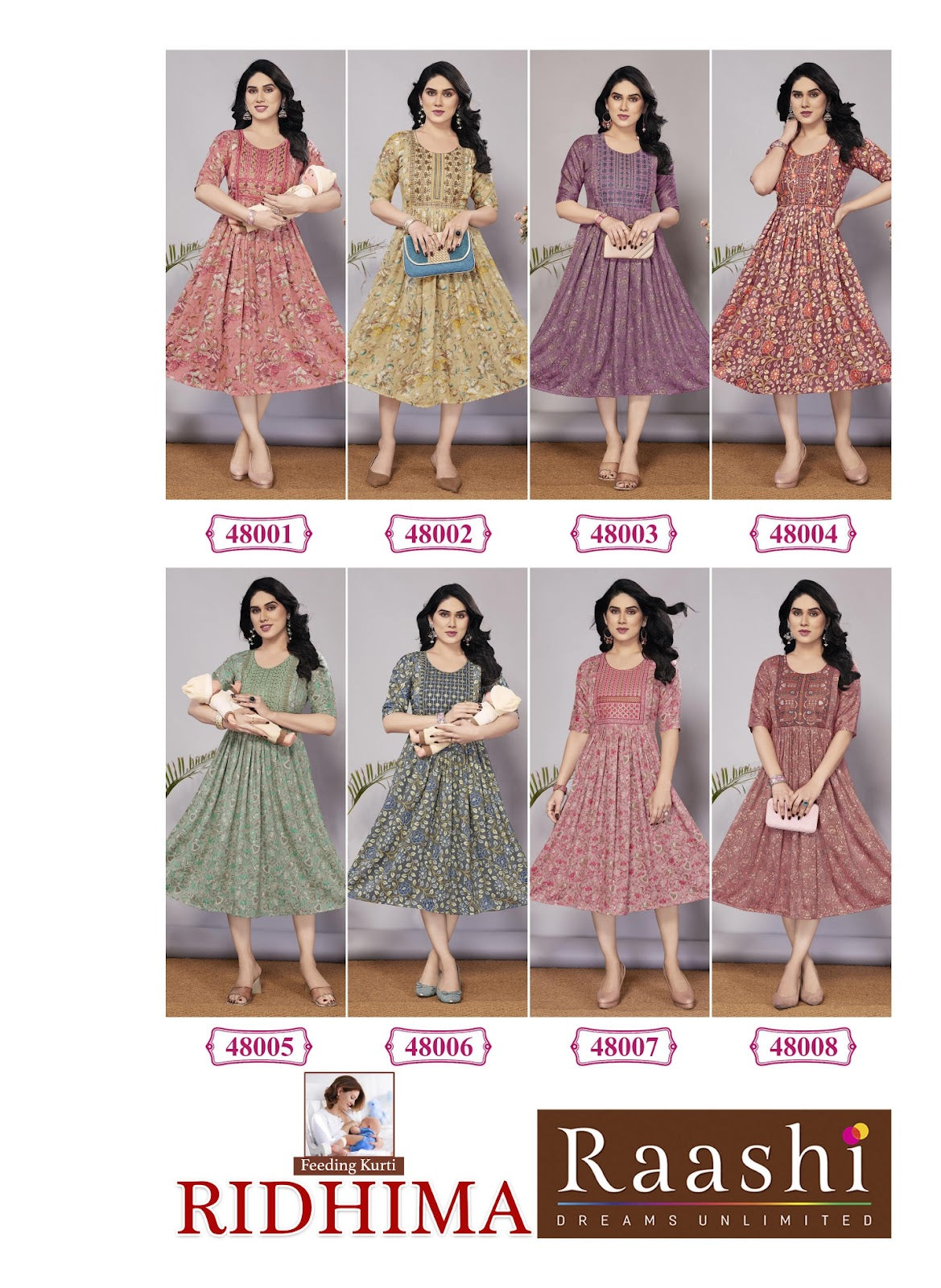 Ridhima Raashi Capsule Feeding Kurtis Supplier