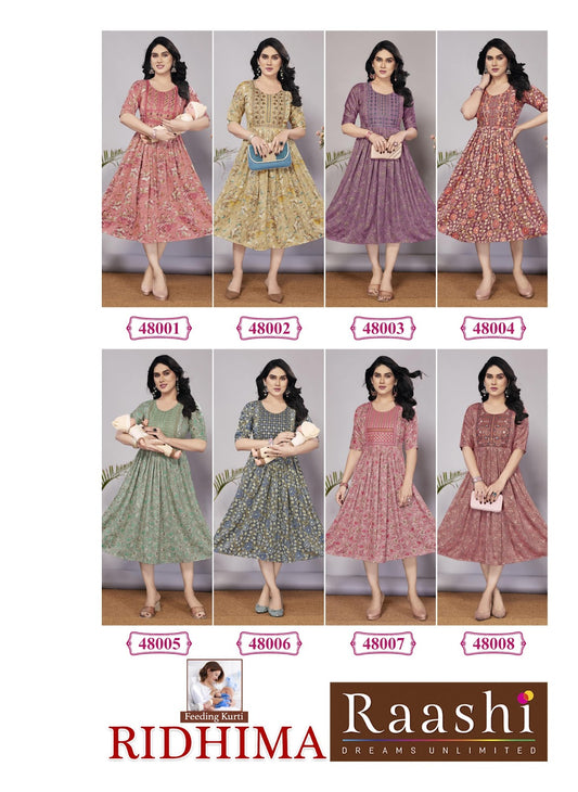 Ridhima Raashi Capsule Feeding Kurtis Supplier
