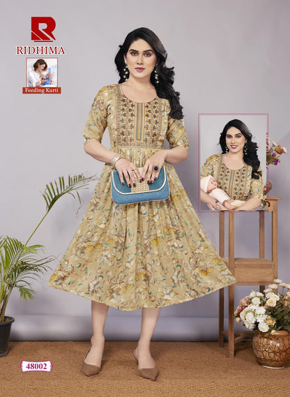 Ridhima Raashi Capsule Feeding Kurtis Supplier