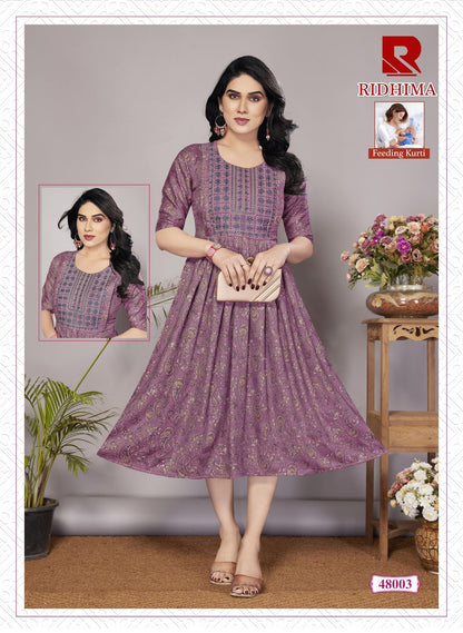 Ridhima Raashi Capsule Feeding Kurtis Supplier