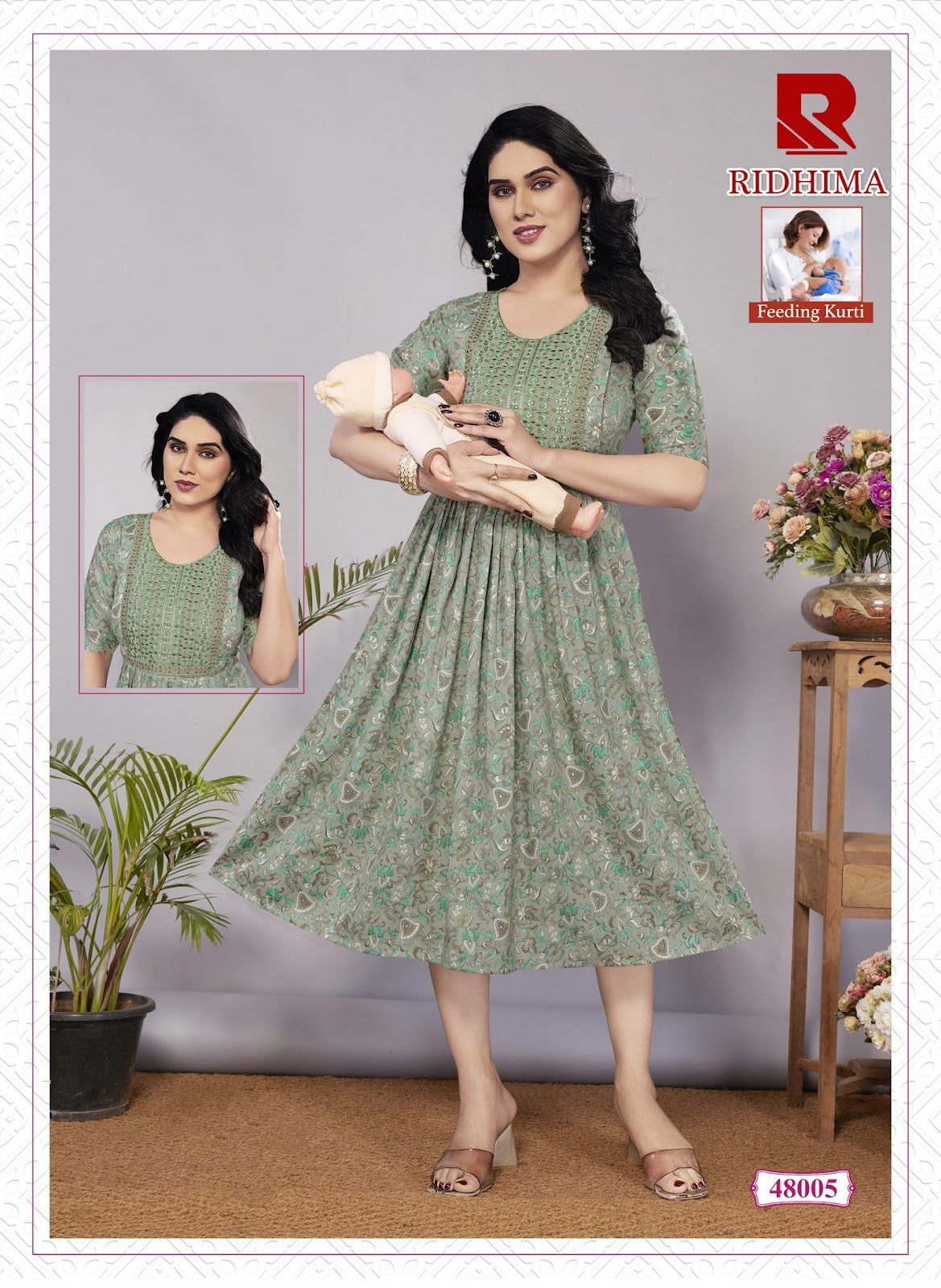 Ridhima Raashi Capsule Feeding Kurtis Supplier
