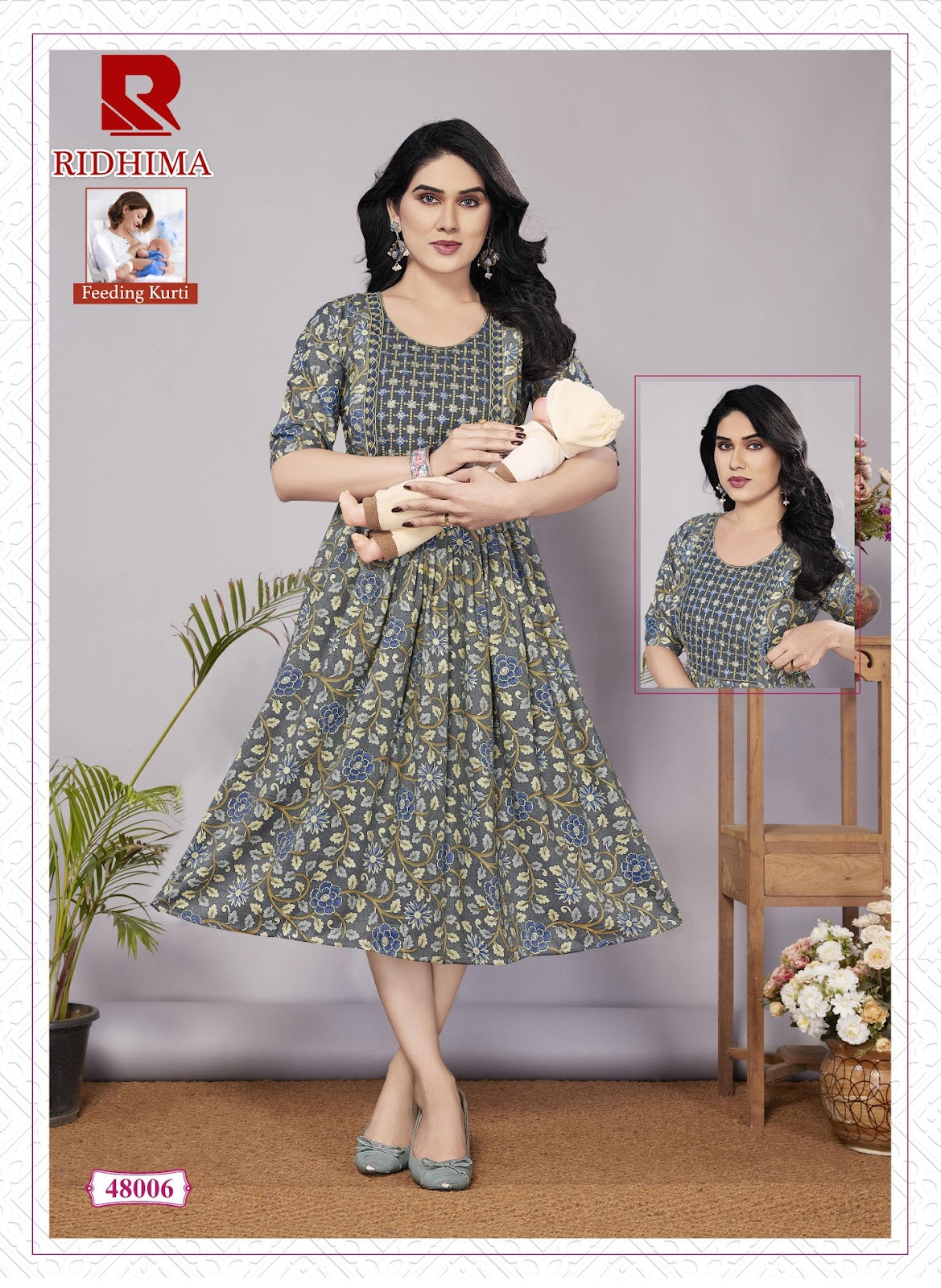 Ridhima Raashi Capsule Feeding Kurtis Supplier