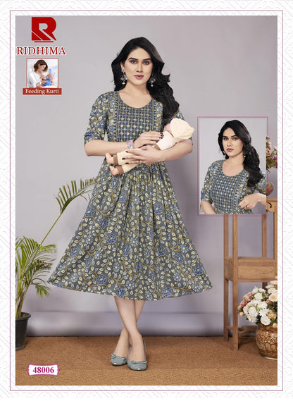 Ridhima Raashi Capsule Feeding Kurtis Supplier