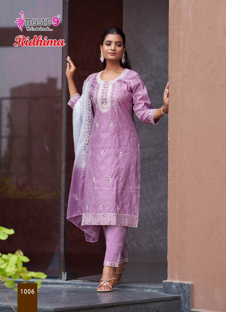 Ridhima Vol 1 Mystic 9 Vertican Readymade Pant Style Suits Supplier Ahmedabad