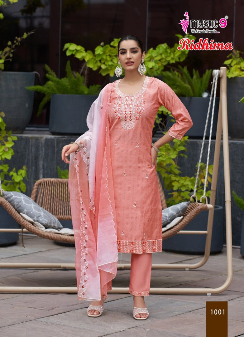 Ridhima Vol 1 Mystic 9 Vertican Readymade Pant Style Suits Supplier Ahmedabad