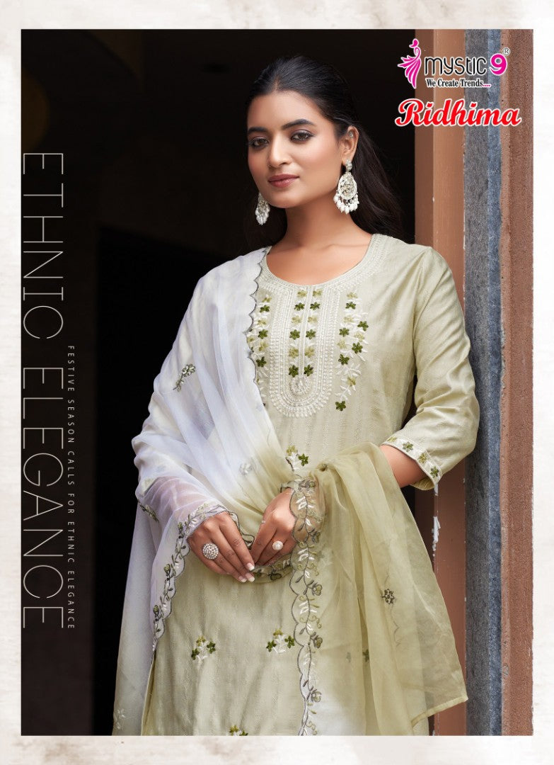 Ridhima Vol 1 Mystic 9 Vertican Readymade Pant Style Suits Supplier Ahmedabad