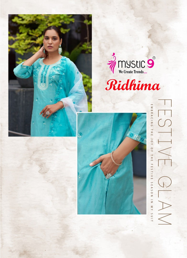 Ridhima Vol 1 Mystic 9 Vertican Readymade Pant Style Suits Supplier Ahmedabad