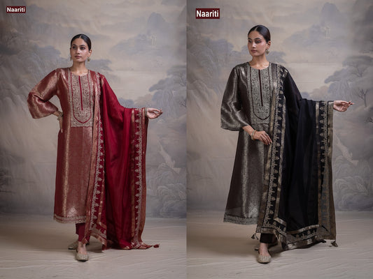 Riffat 2794 Naariti Silk Jacquard Pant Style Suits Manufacturer