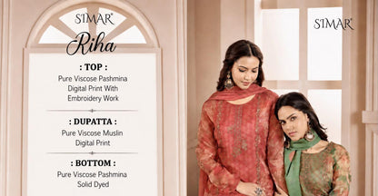 Riha Simar Viscose Pashmina Suits Exporter Gujarat