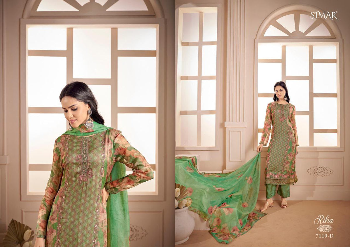 Riha Simar Viscose Pashmina Suits Exporter Gujarat