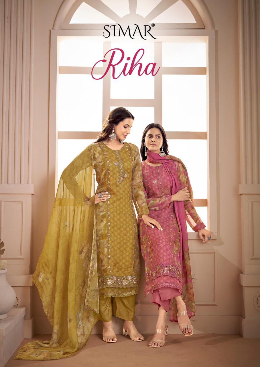 Riha Simar Viscose Pashmina Suits Exporter Gujarat