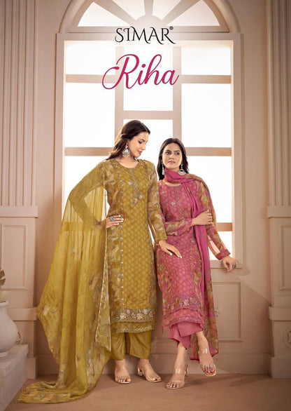 Riha Simar Viscose Pashmina Suits Exporter Gujarat