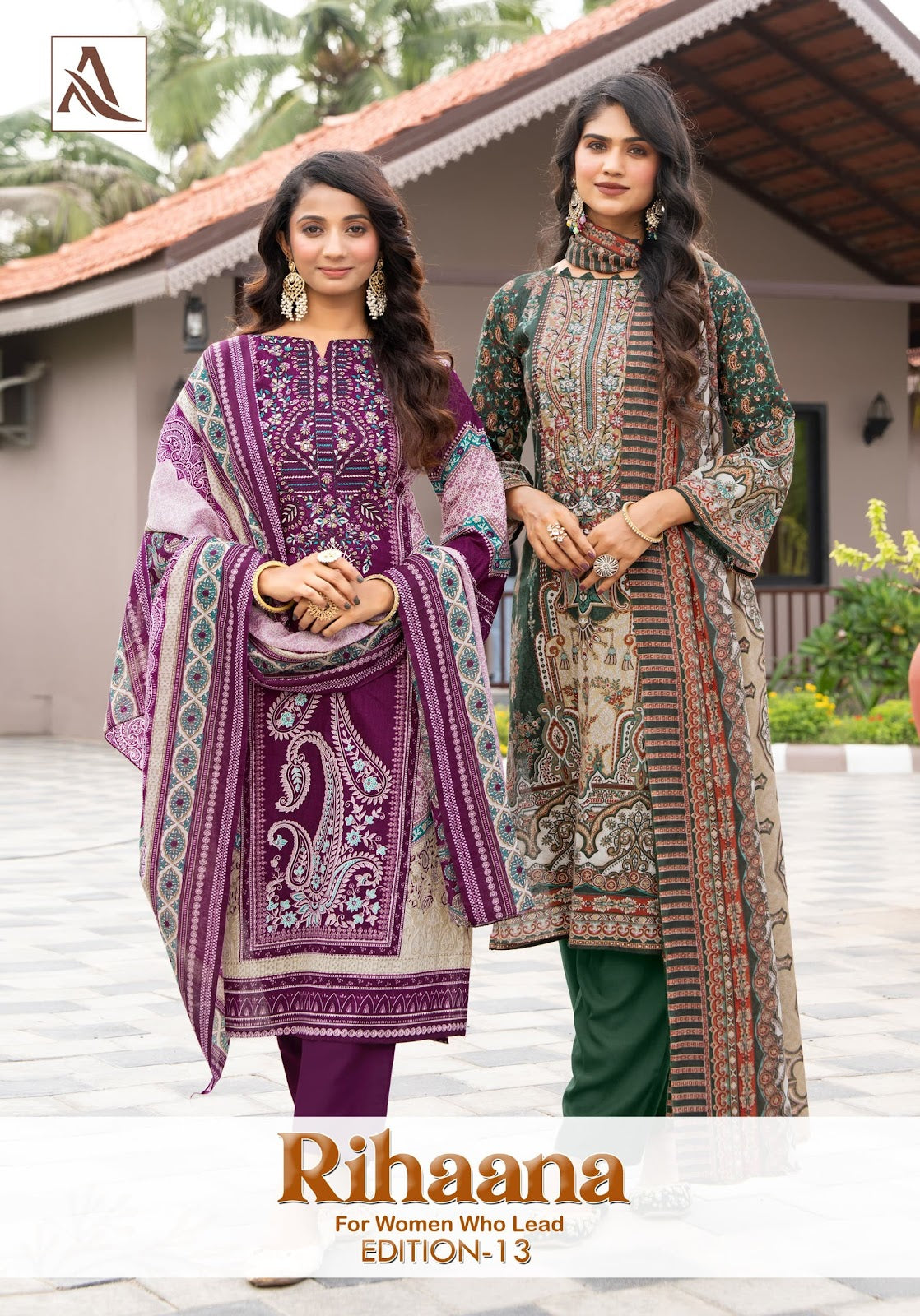 Rihaana Edition 13 Alok Cambric Cotton Karachi Salwar Suits Wholesale