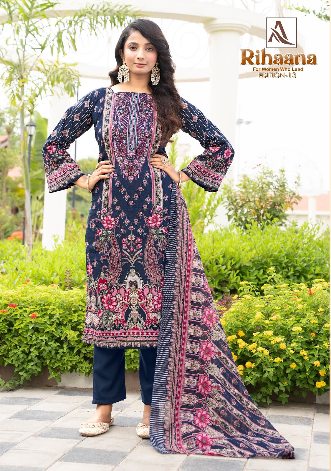 Rihaana Edition 13 Alok Cambric Cotton Karachi Salwar Suits Wholesale