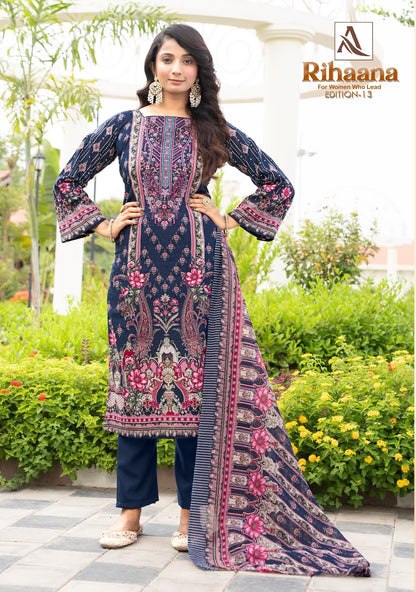 Rihaana Edition 13 Alok Cambric Cotton Karachi Salwar Suits Wholesale