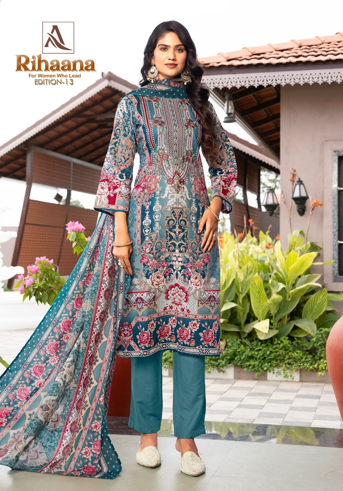 Rihaana Edition 13 Alok Cambric Cotton Karachi Salwar Suits Wholesale