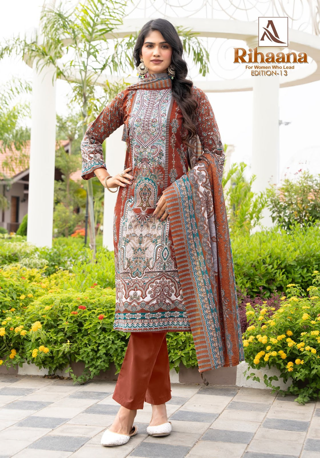 Rihaana Edition 13 Alok Cambric Cotton Karachi Salwar Suits Wholesale