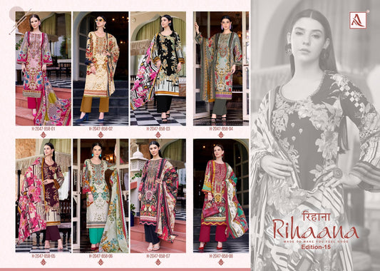 Rihaana Edition 15 Alok Cambric Cotton Karachi Salwar Suits Exporter Gujarat