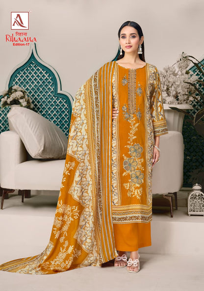 Rihaana Edition 17 Alok Cambric Cotton Karachi Salwar Suits Exporter Gujarat