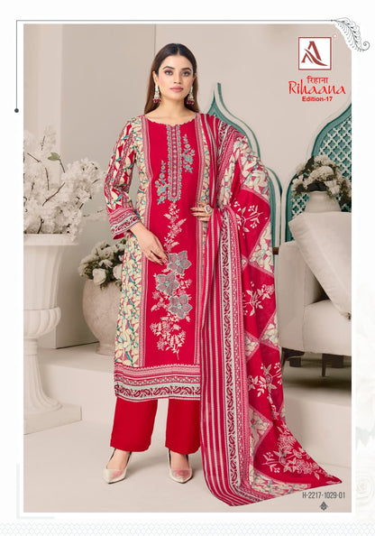 Rihaana Edition 17 Alok Cambric Cotton Karachi Salwar Suits Exporter Gujarat