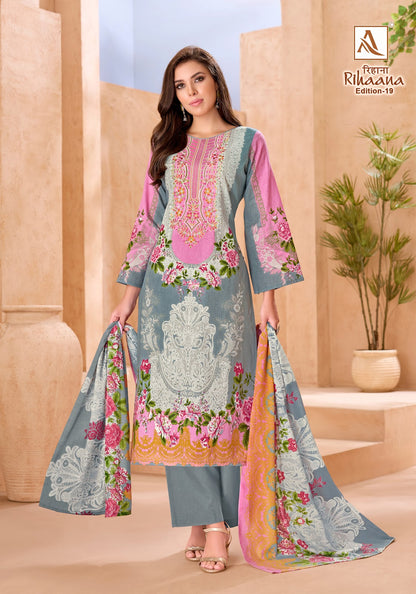 Rihaana Edition 19 Alok Cambric Cotton Karachi Salwar Suits Exporter