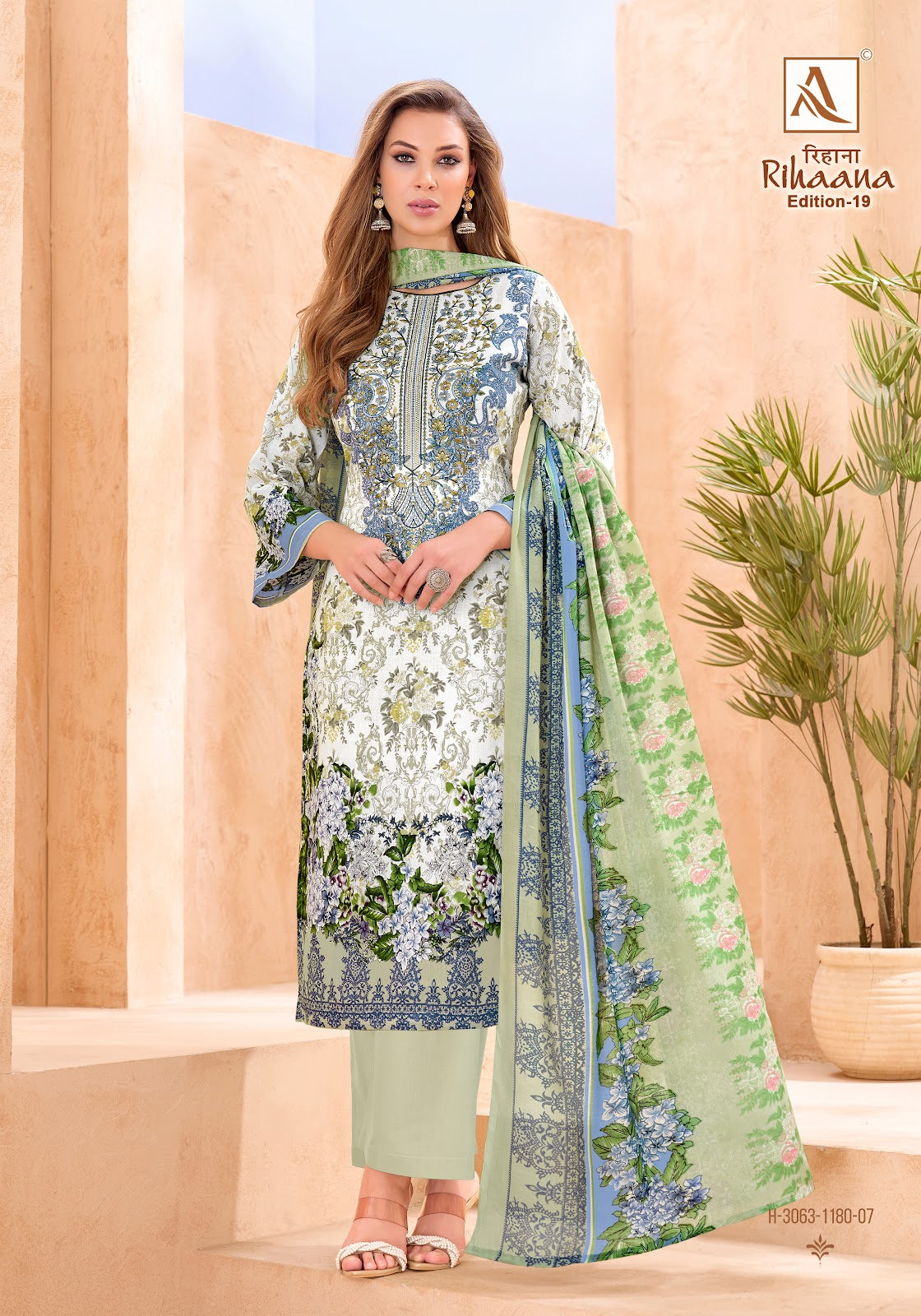 Rihaana Edition 19 Alok Cambric Cotton Karachi Salwar Suits Exporter
