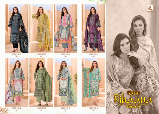 Rihaana Edition 19 Alok Cambric Cotton Karachi Salwar Suits Exporter