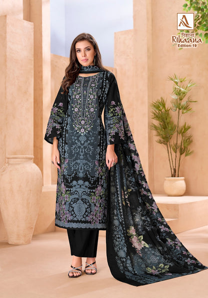 Rihaana Edition 19 Alok Cambric Cotton Karachi Salwar Suits Exporter