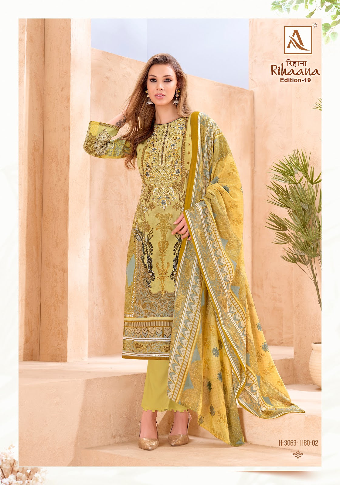 Rihaana Edition 19 Alok Cambric Cotton Karachi Salwar Suits Exporter