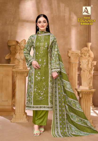 Rihaana Edition 22 Alok Cambric Cotton Karachi Salwar Suits Manufacturer Gujarat