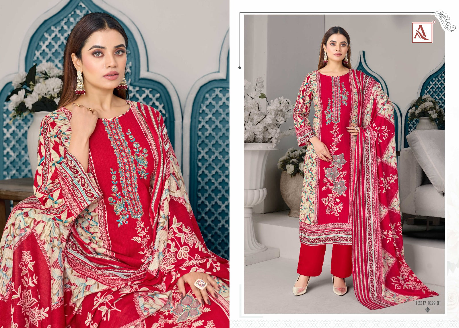 Rihaana Edition 23 Alok Cambric Cotton Karachi Salwar Suits Wholesale