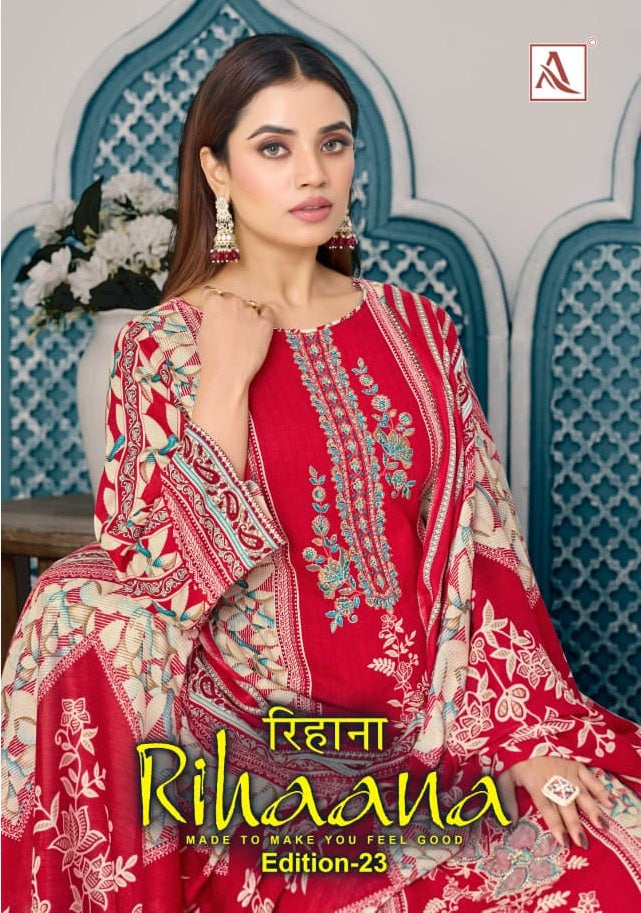 Rihaana Edition 23 Alok Cambric Cotton Karachi Salwar Suits Wholesale