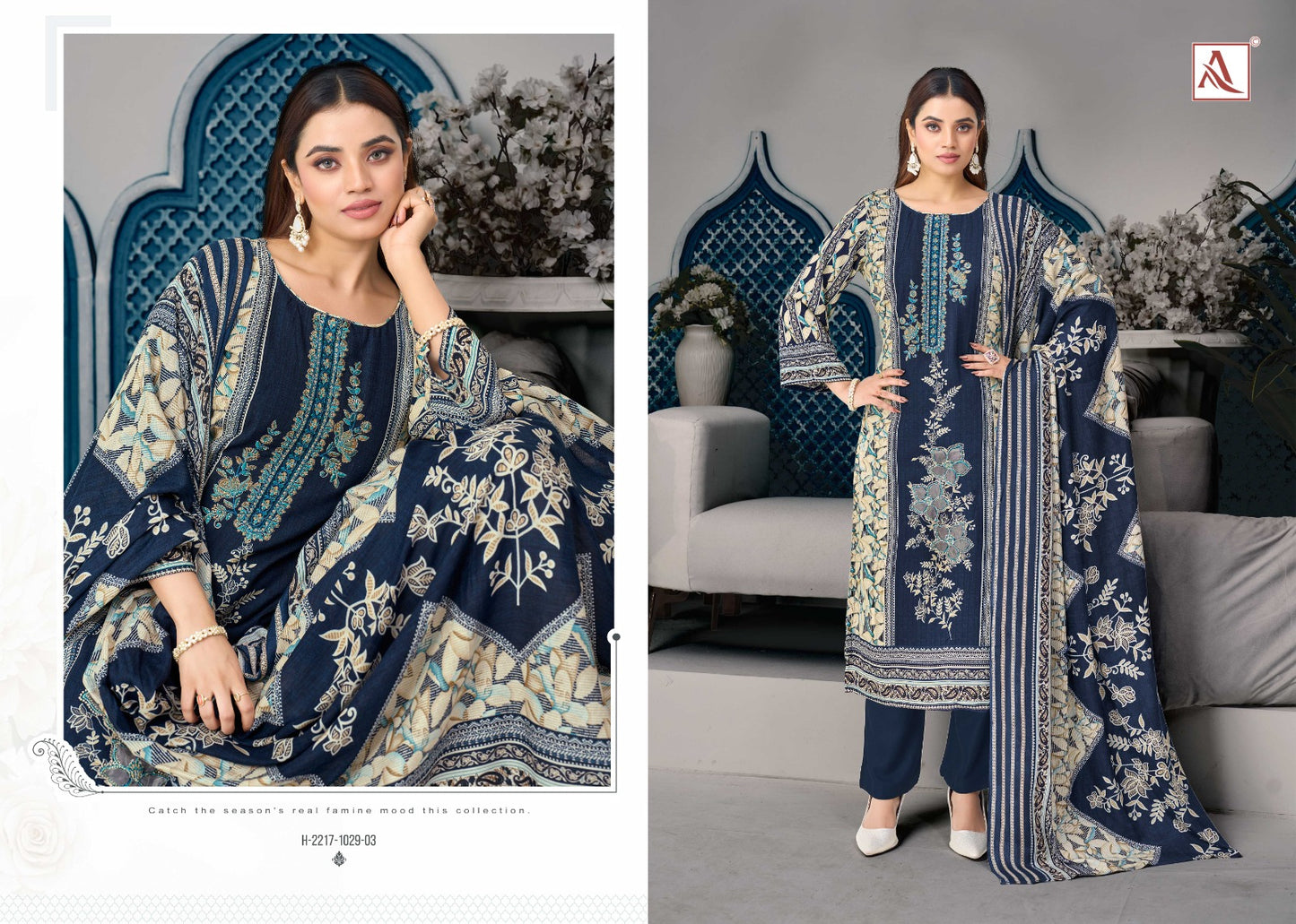 Rihaana Edition 23 Alok Cambric Cotton Karachi Salwar Suits Wholesale