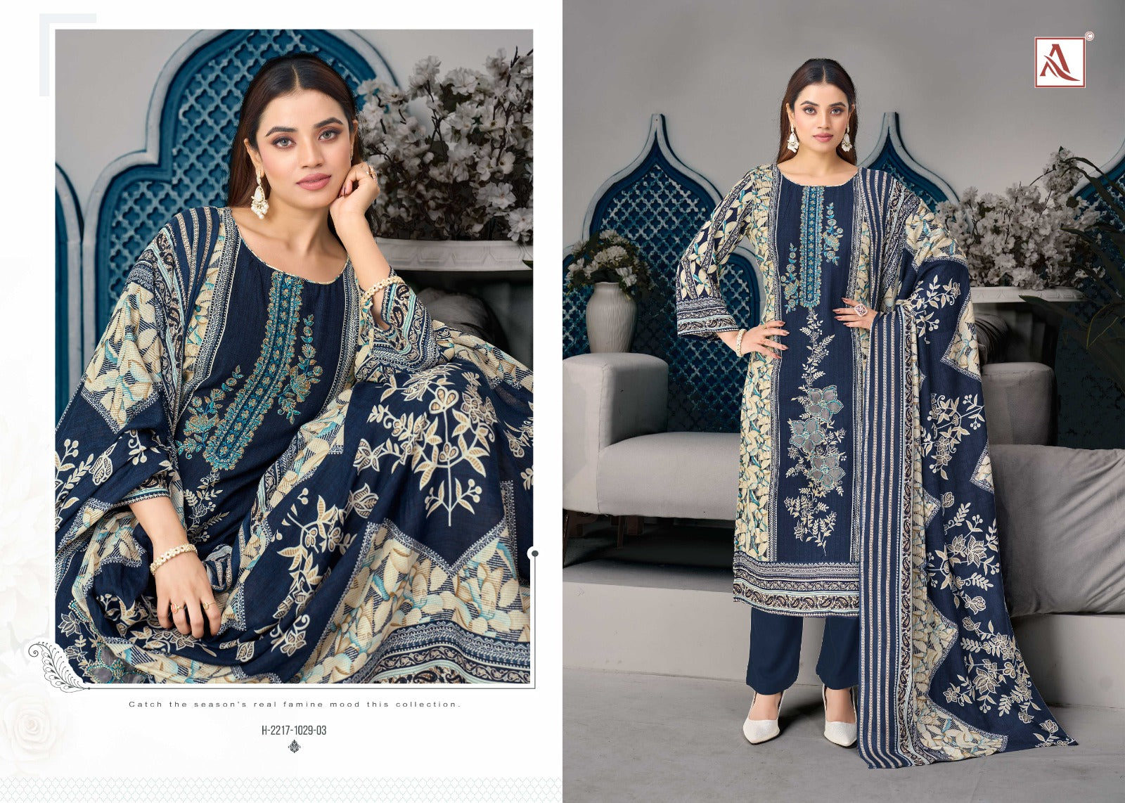 Rihaana Edition 23 Alok Cambric Cotton Karachi Salwar Suits Wholesale