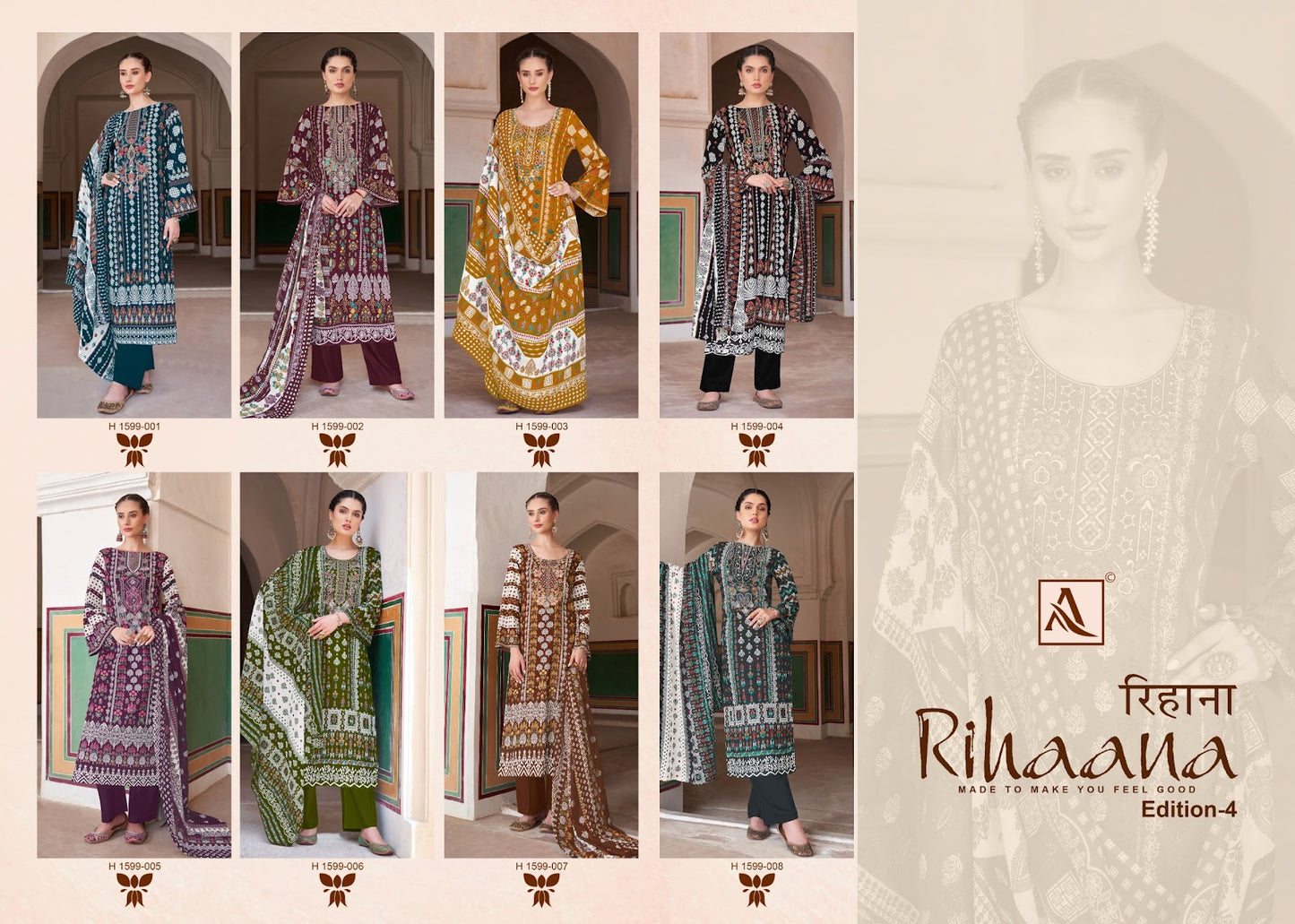 Rihaana Edition 4 Alok Cambric Cotton Pant Style Suits Manufacturer India