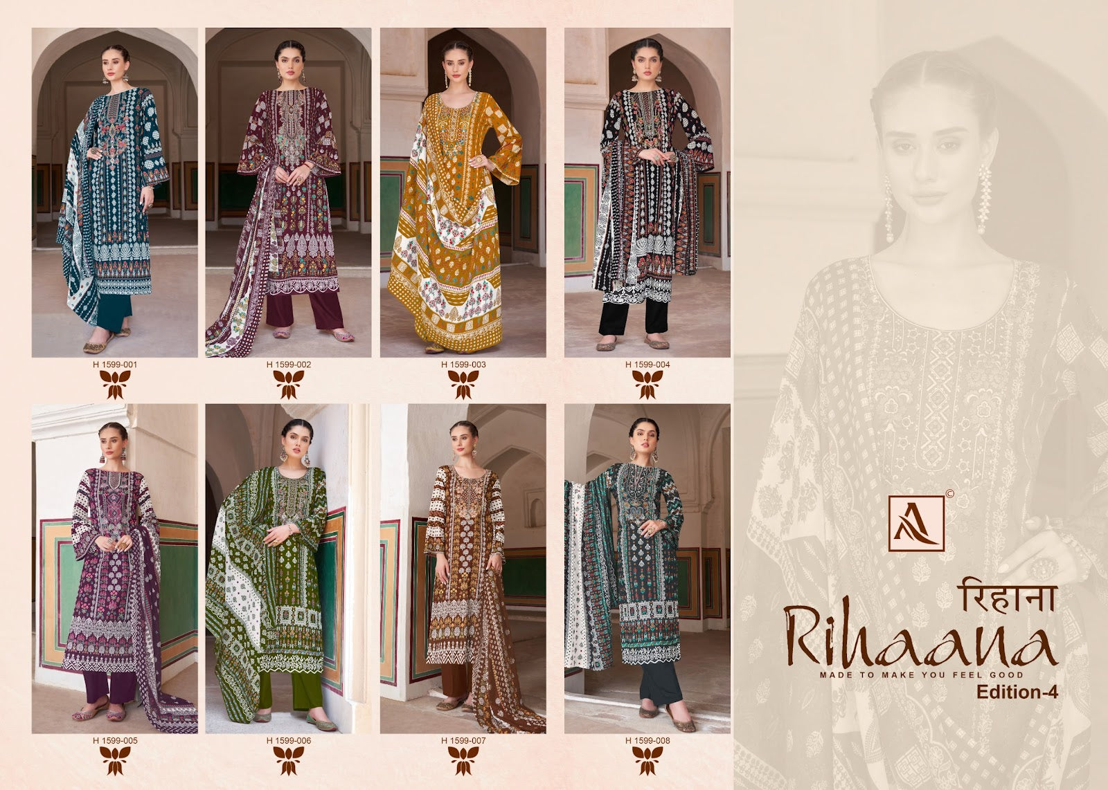 Rihaana Edition 4 Alok Cambric Cotton Pant Style Suits Manufacturer India