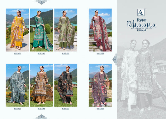 Rihaana Edition 5 Alok Cambric Cotton Karachi Salwar Suits Wholesaler