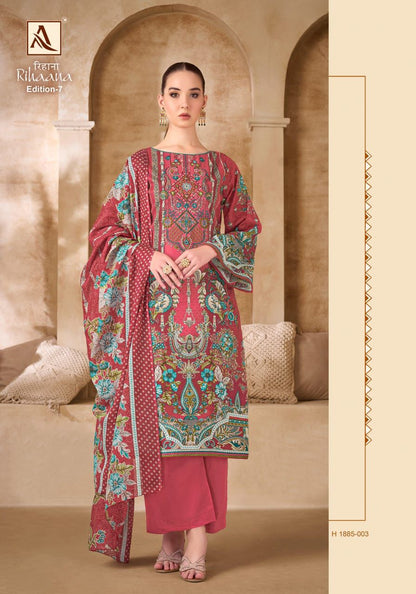 Rihaana Edition 7 Alok Cambric Cotton Karachi Salwar Suits Supplier Gujarat