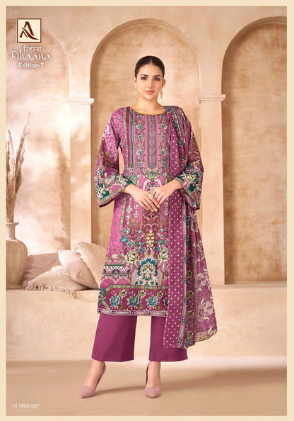 Rihaana Edition 7 Alok Cambric Cotton Karachi Salwar Suits Supplier Gujarat
