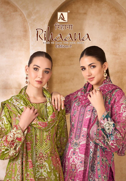Rihaana Edition 7 Alok Cambric Cotton Karachi Salwar Suits Supplier Gujarat