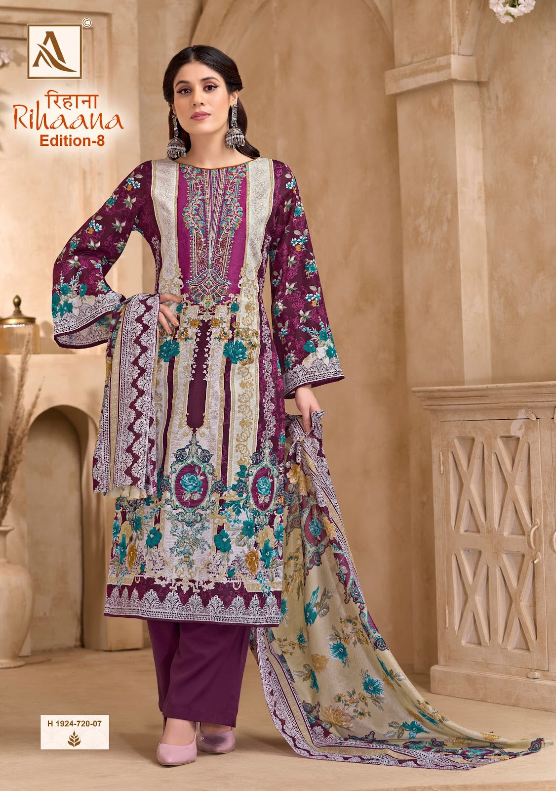 Rihaana Edition 8 Alok Cambric Cotton Karachi Salwar Suits Wholesaler India
