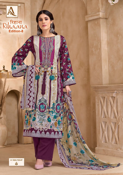 Rihaana Edition 8 Alok Cambric Cotton Karachi Salwar Suits Wholesaler India