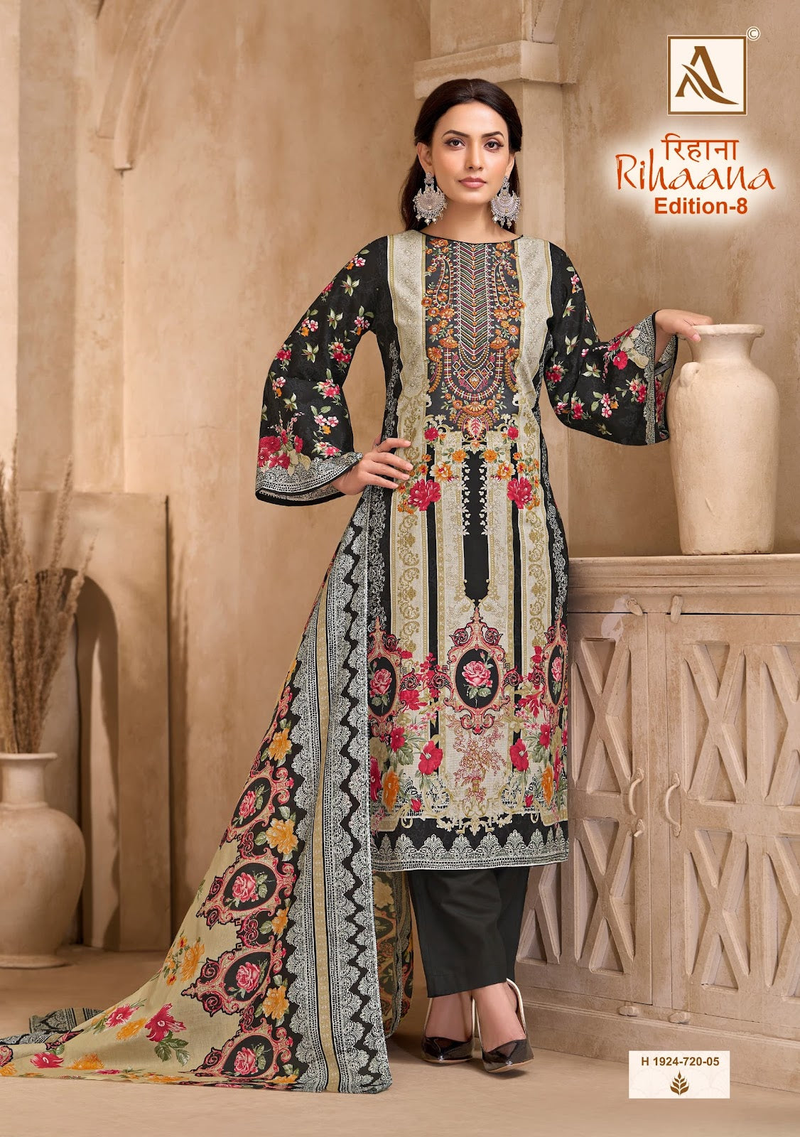 Rihaana Edition 8 Alok Cambric Cotton Karachi Salwar Suits Wholesaler India