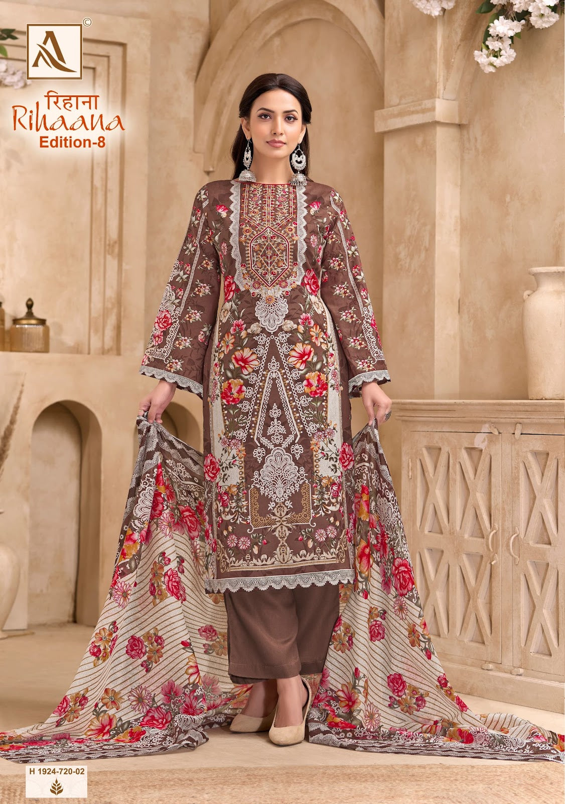 Rihaana Edition 8 Alok Cambric Cotton Karachi Salwar Suits Wholesaler India